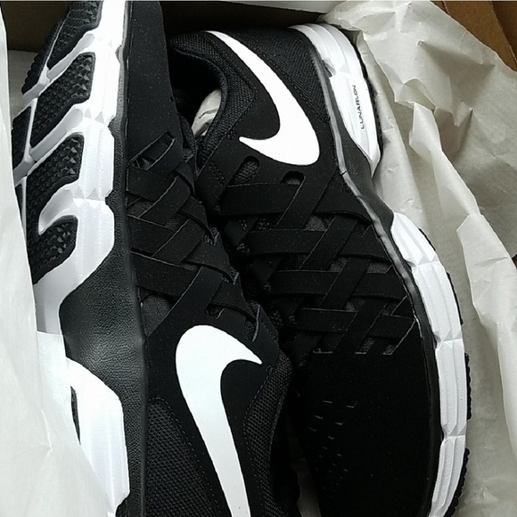 Nike Other - MEN'S nike lunarlon black white fingertrap shoes
